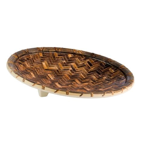 Fad melamin diam 300 mm H35/75 mm vævet/brun