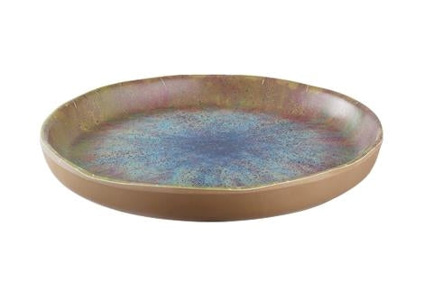 Tallerken okker/blå diam 150 mm Melamin