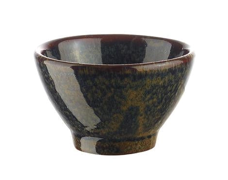 Skål stentøj brun 75 mm Rustik