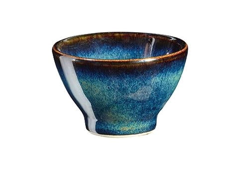 Skål stentøj blå 75 mm Rustik