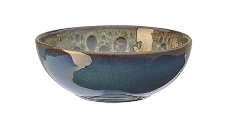 Skål stentøj påfugl 160 mm Rustik