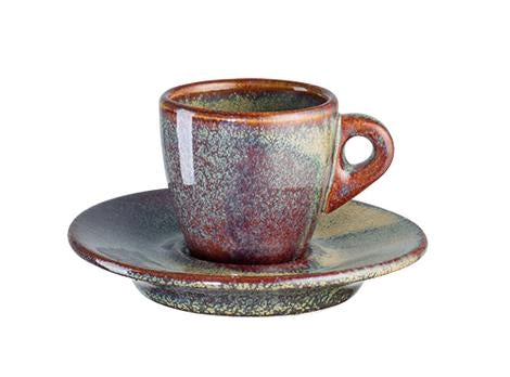 Espressokop m/underkop stentøj brun Rustik