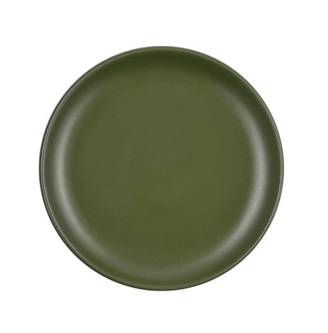 Tallerken stentøj mat grøn 220 mm Rustik