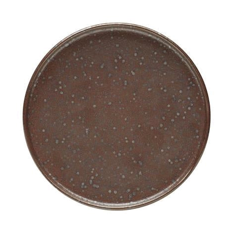 Tallerken mat grå/brun diam 170 mm stentøj