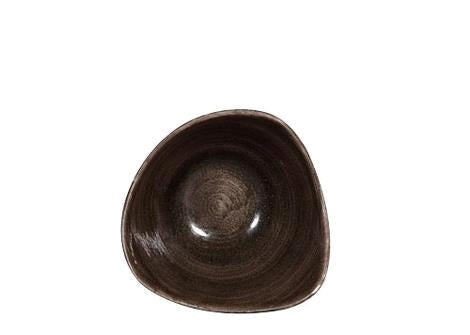 Tallerken trekant dyb patina sort 153 mm Stonecast Churchill