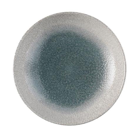 Tallerken coupe blå m/hvid D260 mm Raku Duo Churchill