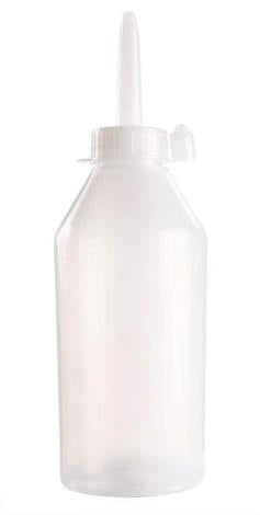Sennepsflaske klar plast inkl. låg
