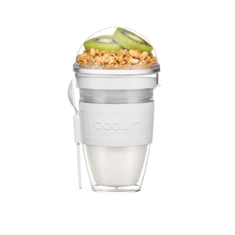 Yoghurtkop hvid m låg og ske 25 cl JOYCUP Bodum