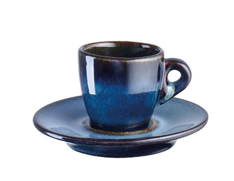 Espressokop m/underkop stentøj ocean Rustik