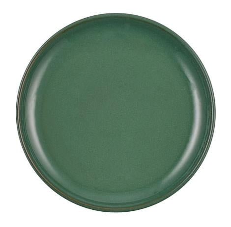 Tallerken stentøj grøn 220 mm Rustik